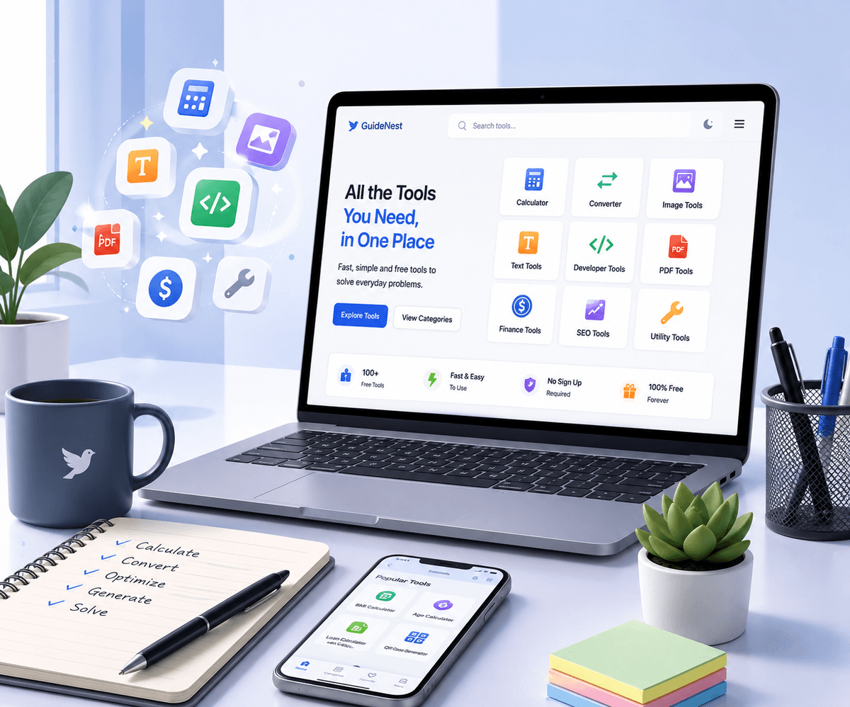 Modern productivity and online tools workspace