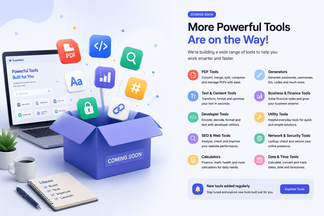 Upcoming tools and categories preview